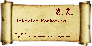 Mirkovics Konkordia névjegykártya